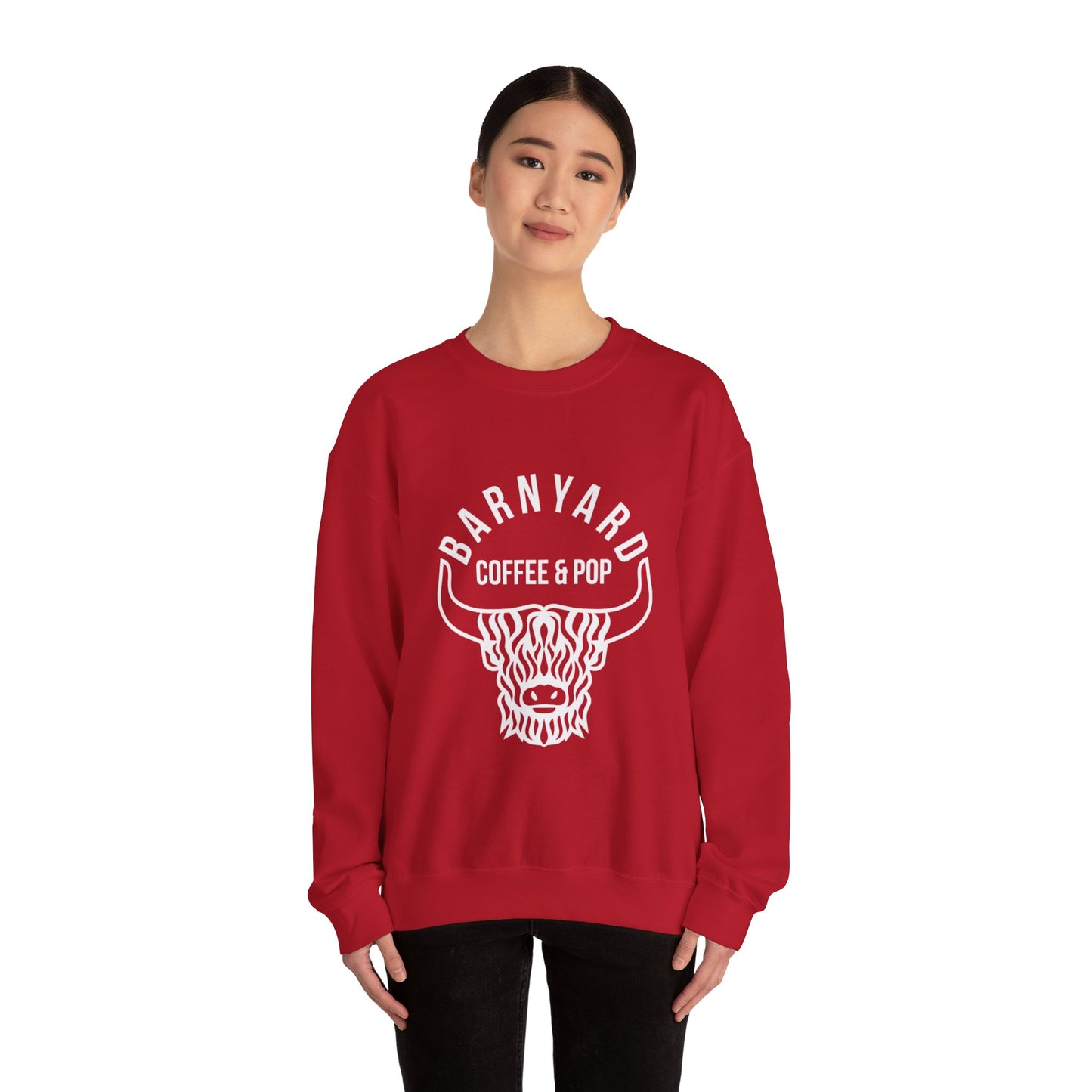 Barnyard Coffee & Pop Crewneck Sweatshirt, Unisex Sweater, Cozy Gift, Farmhouse Style, Casual Wear, Perfect for Fall