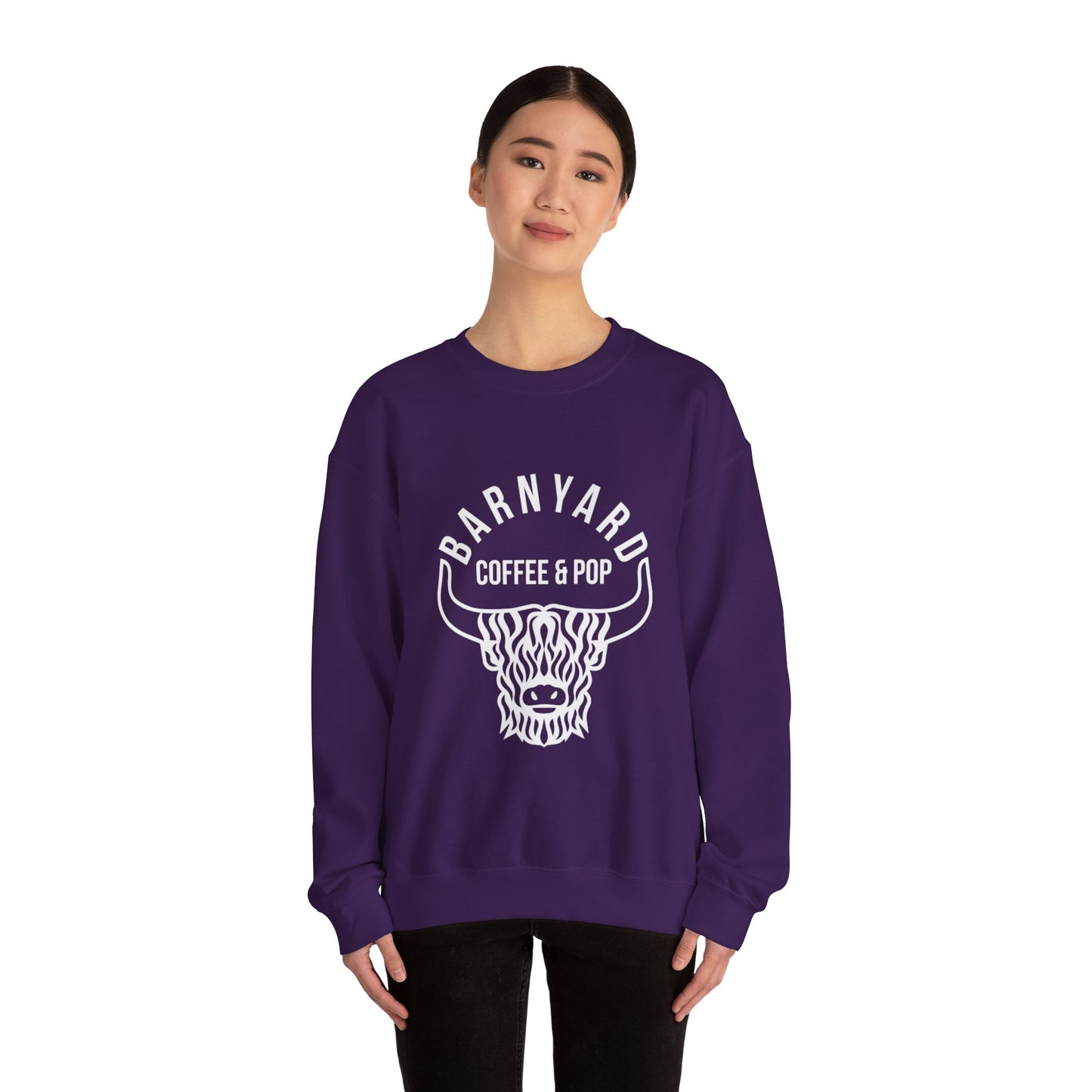 Barnyard Coffee & Pop Crewneck Sweatshirt, Unisex Sweater, Cozy Gift, Farmhouse Style, Casual Wear, Perfect for Fall