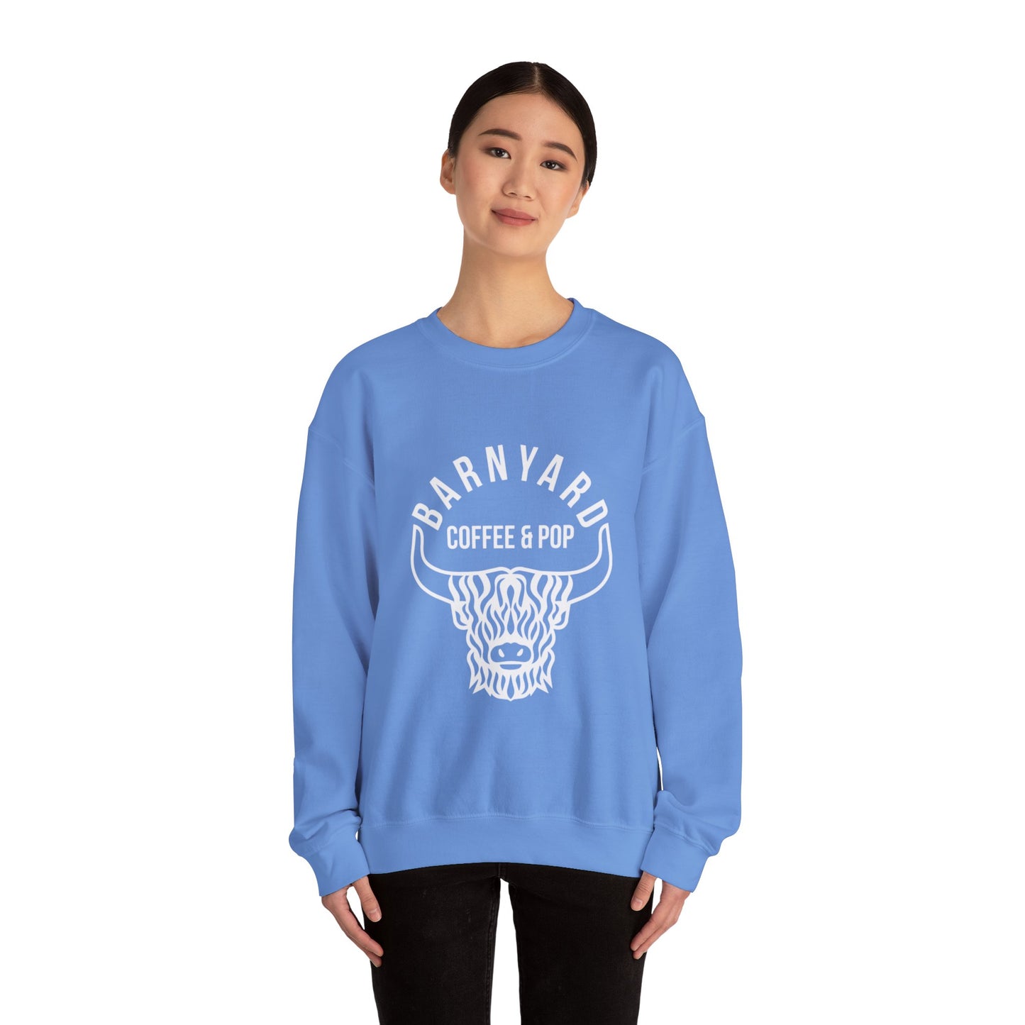Barnyard Coffee & Pop Crewneck Sweatshirt, Unisex Sweater, Cozy Gift, Farmhouse Style, Casual Wear, Perfect for Fall