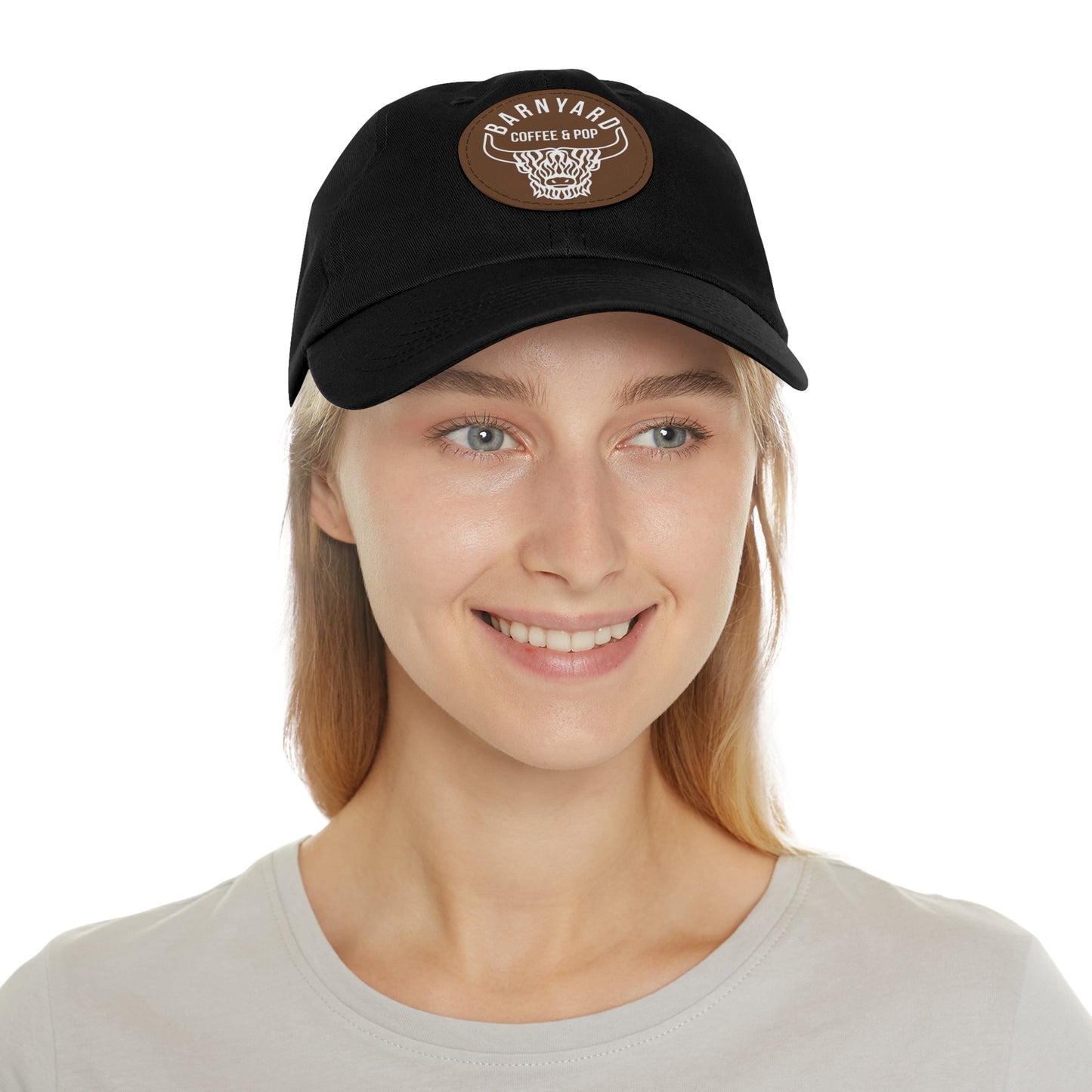 Stylish Dad Hat with Round Leather Patch - Perfect Gift for Coffee Lovers