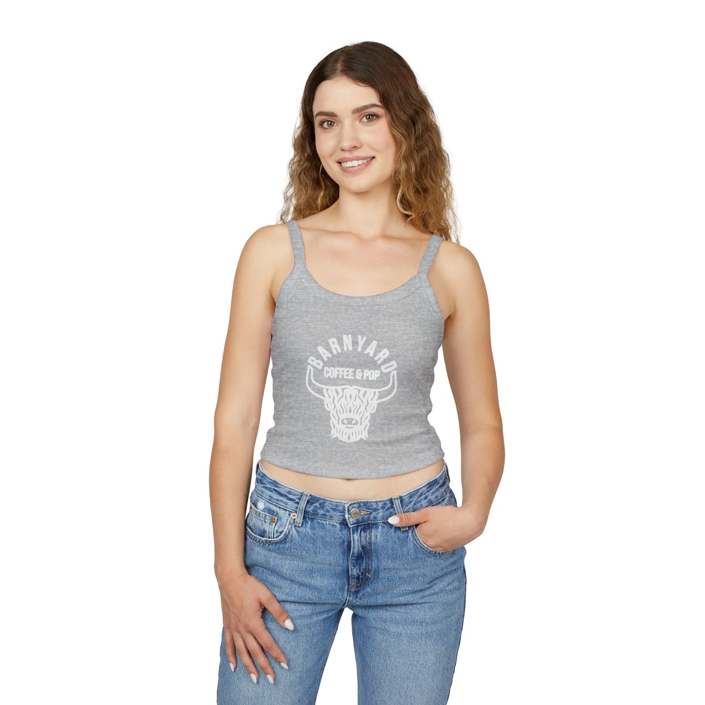BARNYARD Coffee & Pop Women's Tank Top | Trendy Summer Crop | Perfect for Casual Wear, Festivals, Birthdays, Coffee Lovers, Gift Ideas