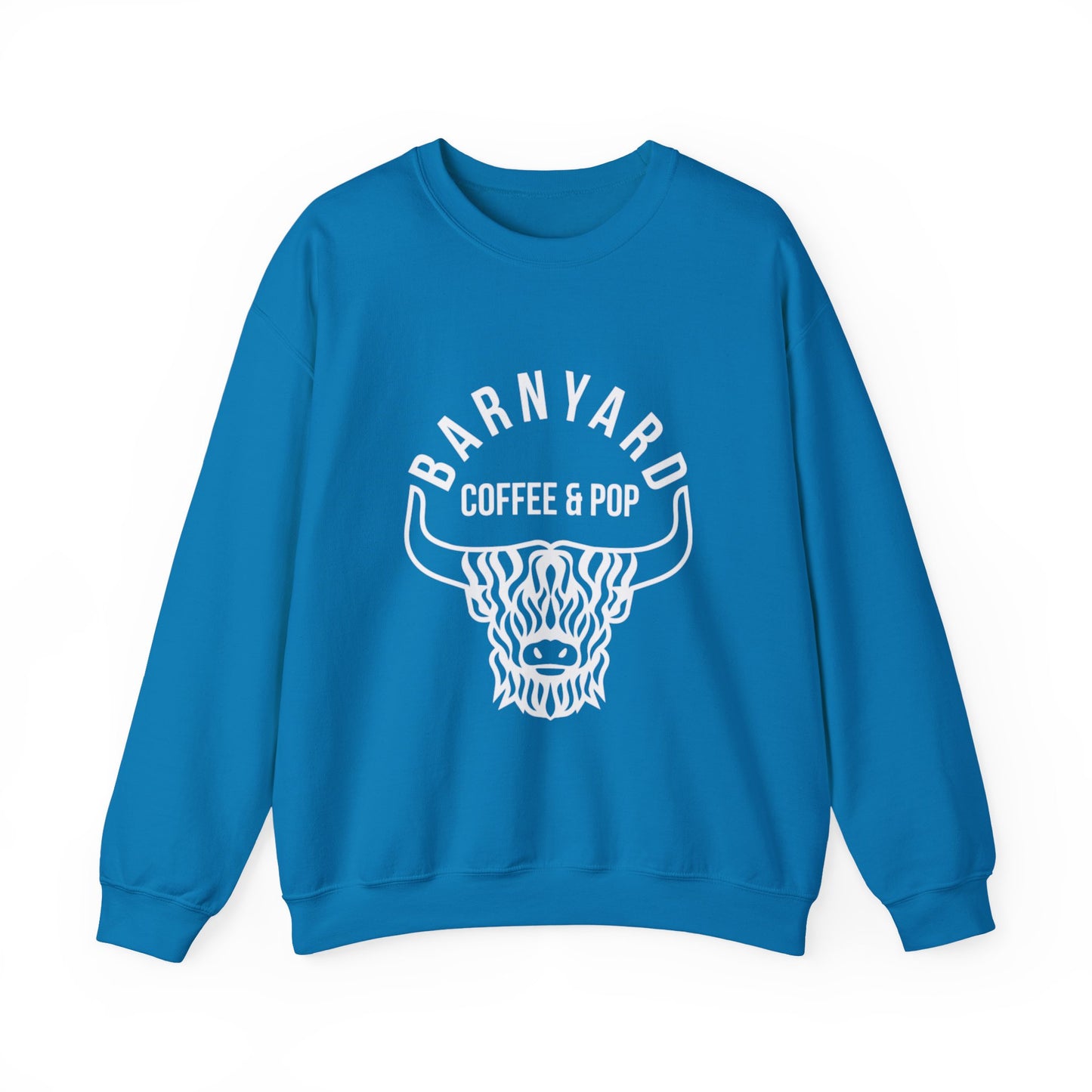 Barnyard Coffee & Pop Crewneck Sweatshirt, Unisex Sweater, Cozy Gift, Farmhouse Style, Casual Wear, Perfect for Fall