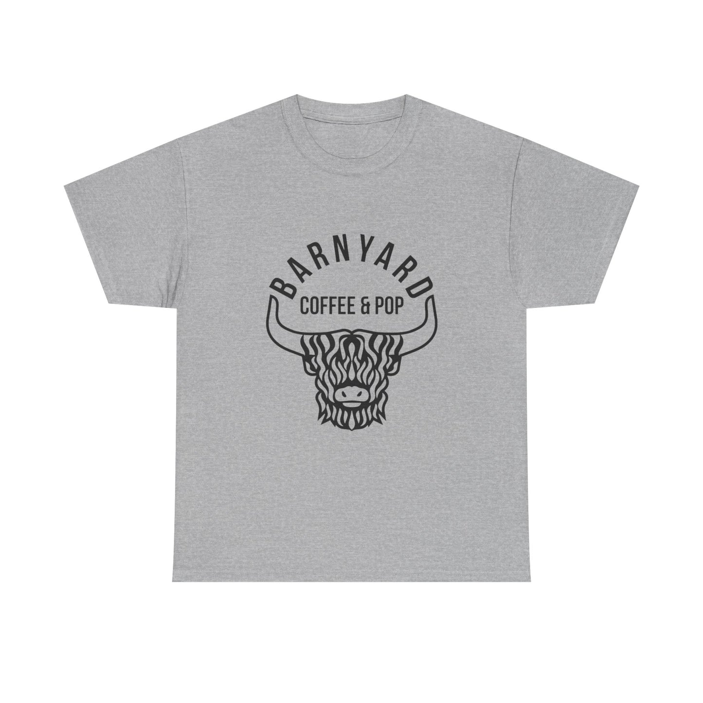 Barnyard Coffee & Pop Unisex Heavy Cotton Tee - Fun & Casual Graphic Tee for Coffee Lovers