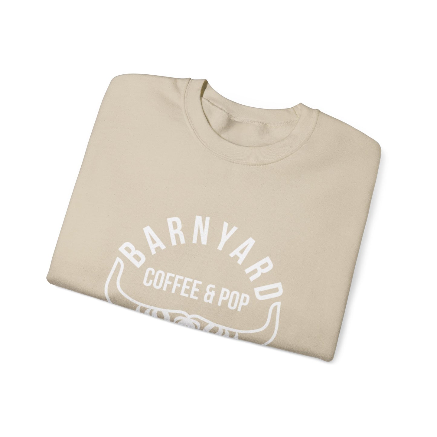 Barnyard Coffee & Pop Crewneck Sweatshirt, Unisex Sweater, Cozy Gift, Farmhouse Style, Casual Wear, Perfect for Fall