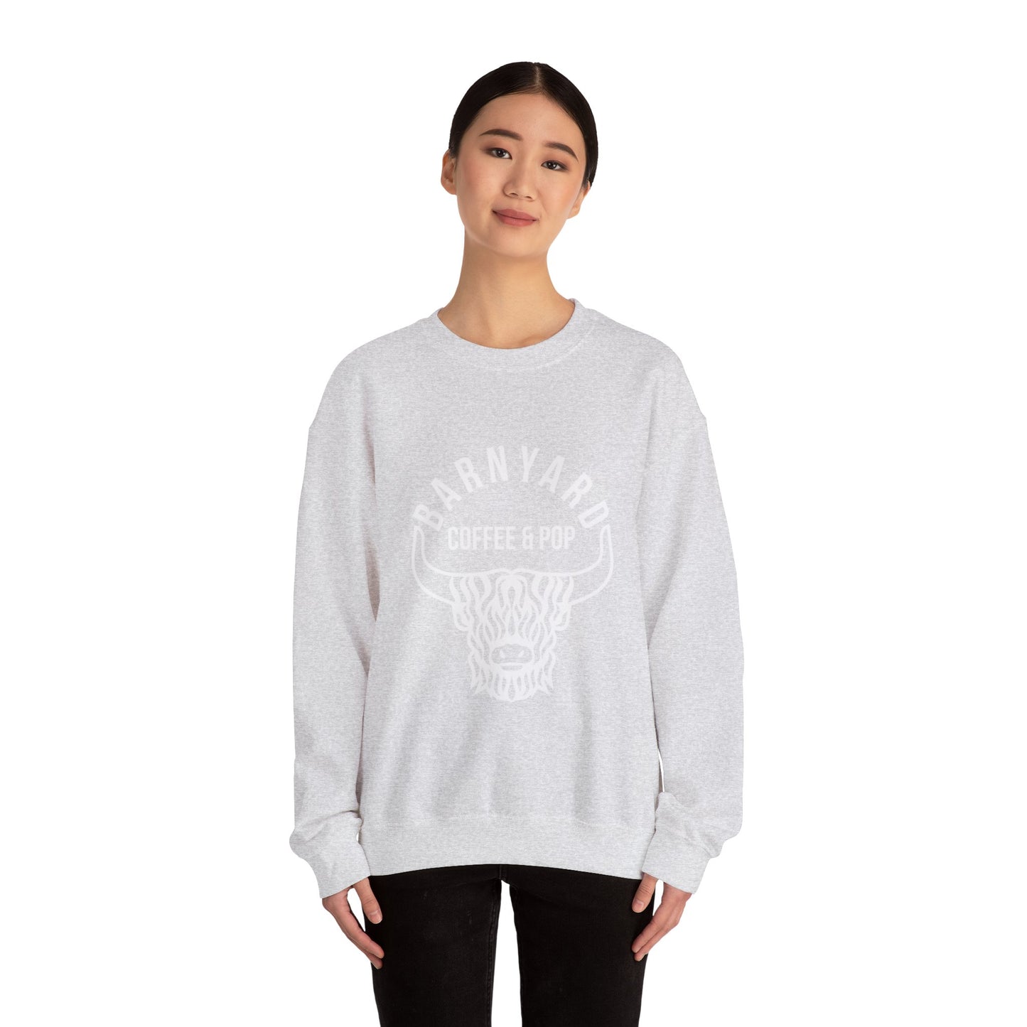 Barnyard Coffee & Pop Crewneck Sweatshirt, Unisex Sweater, Cozy Gift, Farmhouse Style, Casual Wear, Perfect for Fall
