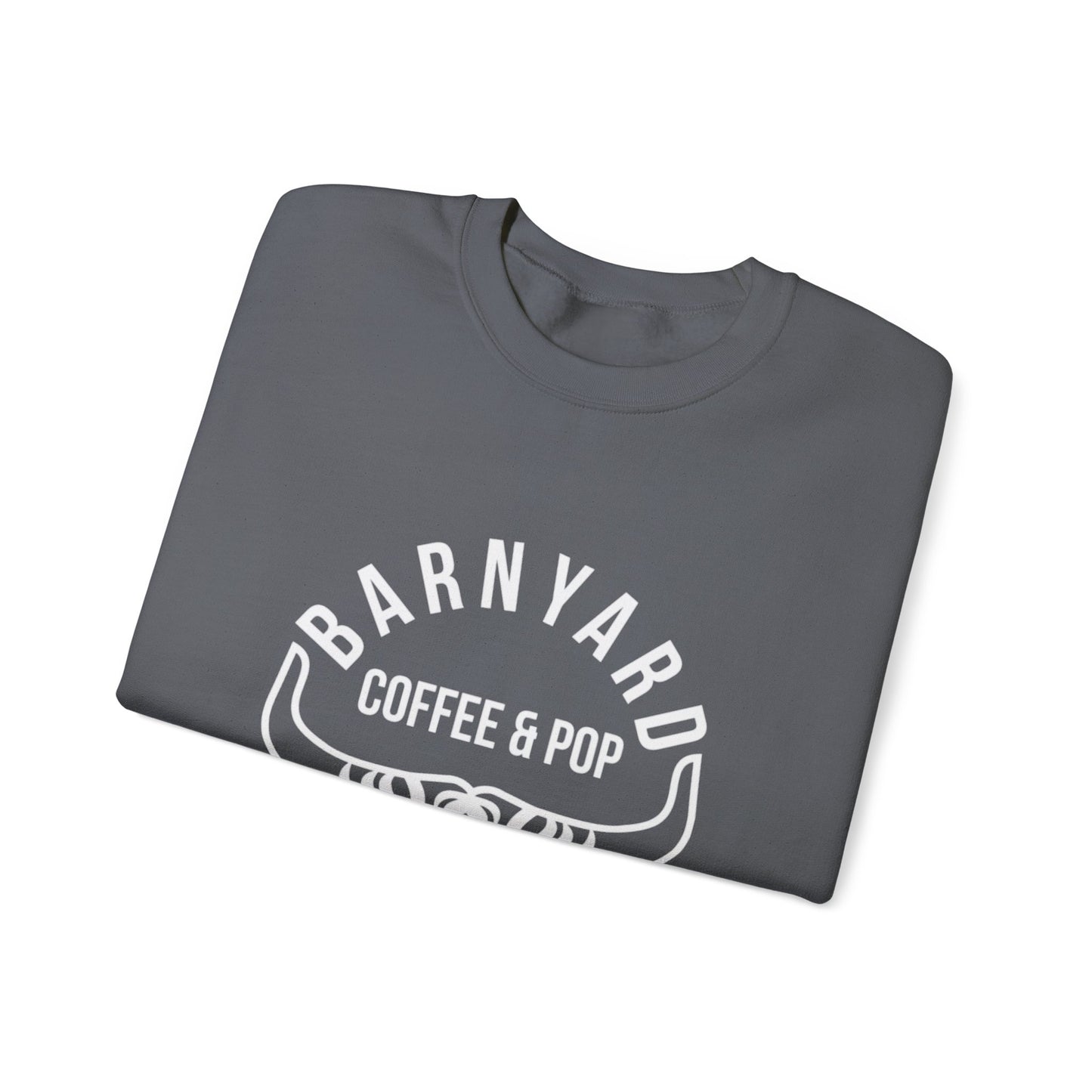Barnyard Coffee & Pop Crewneck Sweatshirt, Unisex Sweater, Cozy Gift, Farmhouse Style, Casual Wear, Perfect for Fall