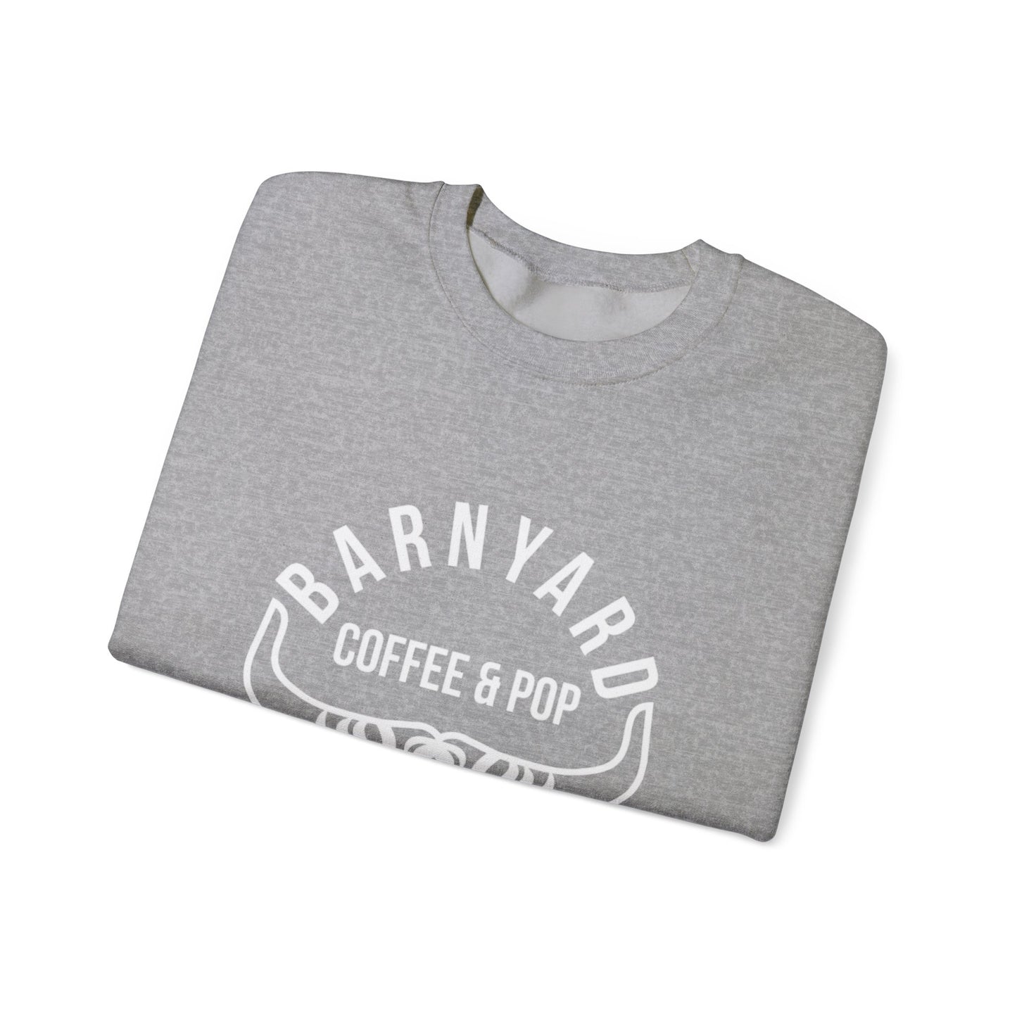Barnyard Coffee & Pop Crewneck Sweatshirt, Unisex Sweater, Cozy Gift, Farmhouse Style, Casual Wear, Perfect for Fall