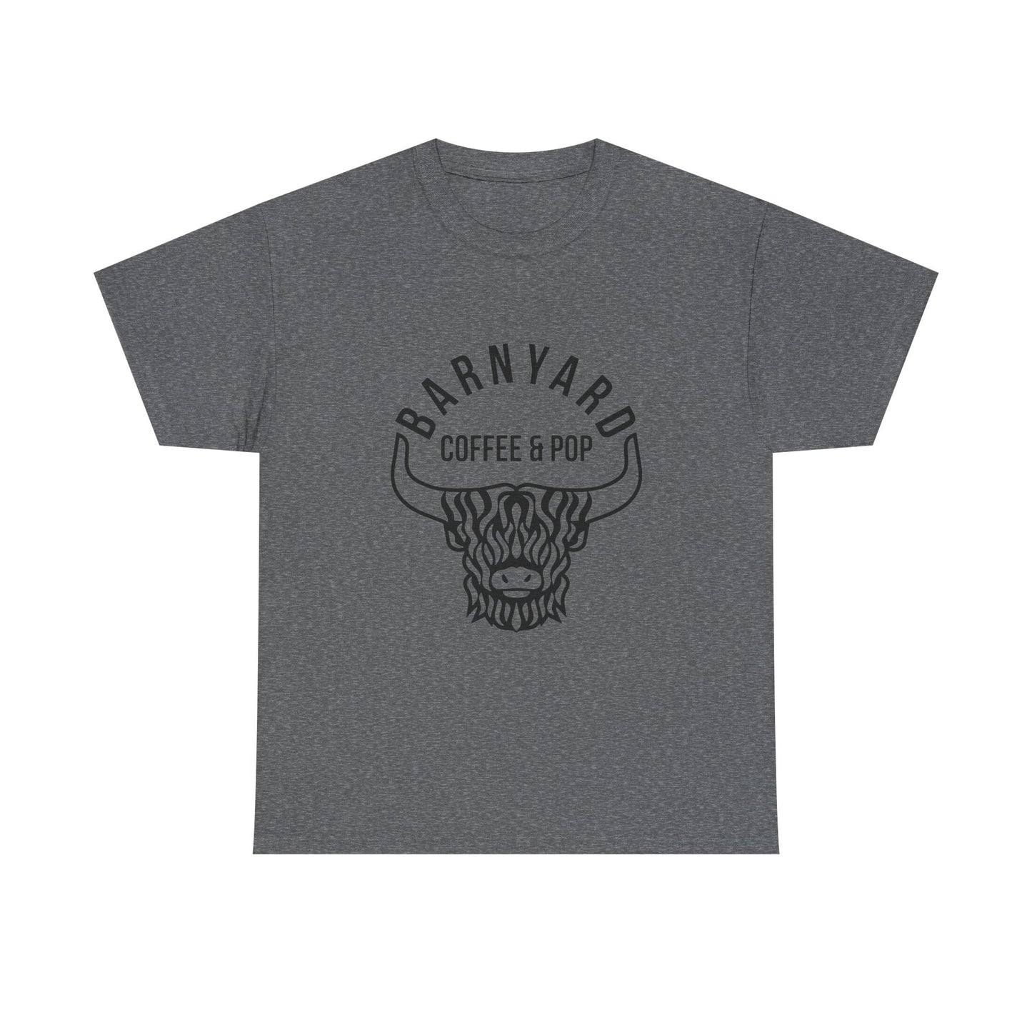 Barnyard Coffee & Pop Unisex Heavy Cotton Tee - Fun & Casual Graphic Tee for Coffee Lovers