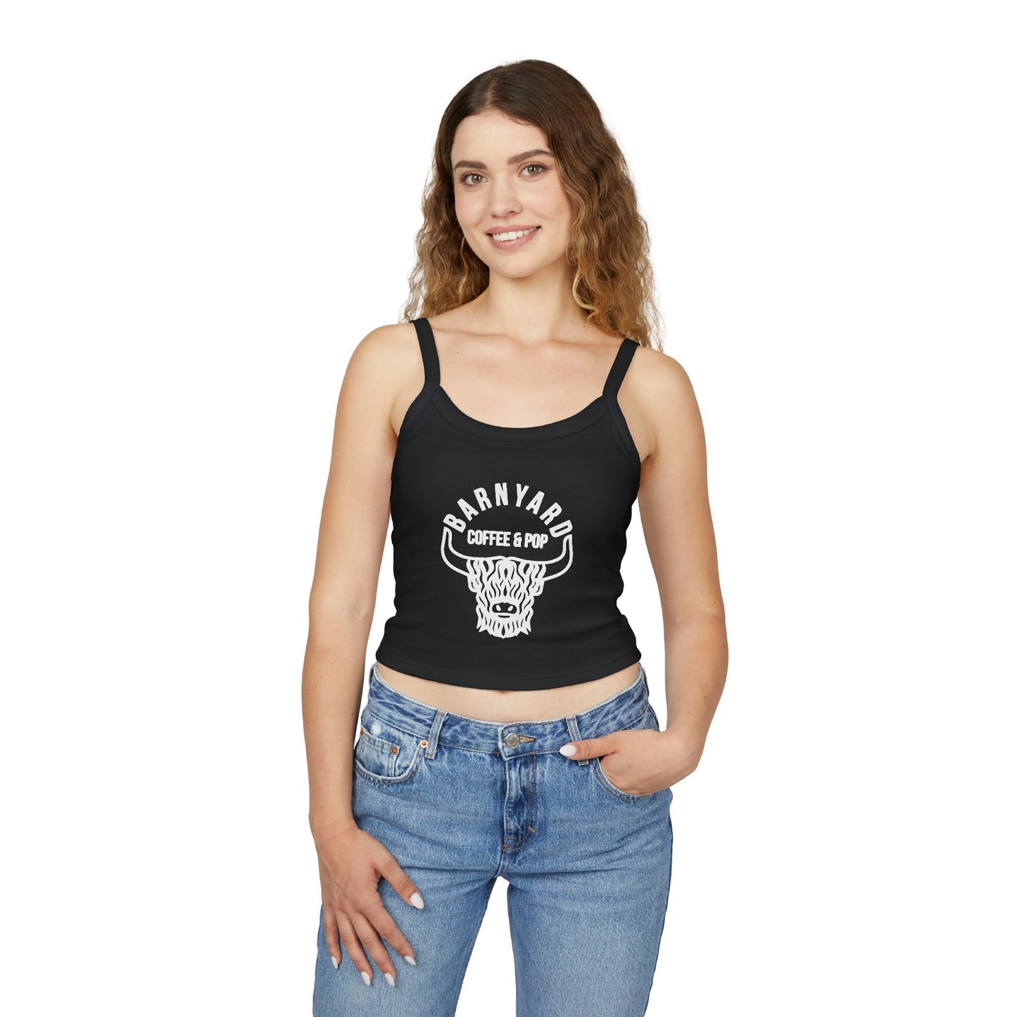 BARNYARD Coffee & Pop Women's Tank Top | Trendy Summer Crop | Perfect for Casual Wear, Festivals, Birthdays, Coffee Lovers, Gift Ideas