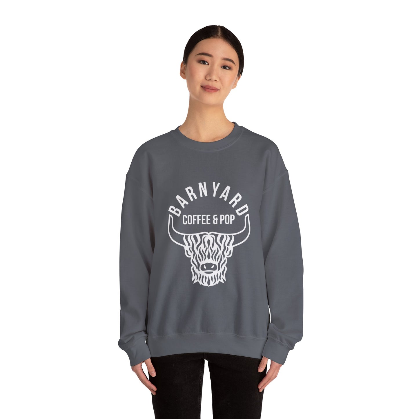 Barnyard Coffee & Pop Crewneck Sweatshirt, Unisex Sweater, Cozy Gift, Farmhouse Style, Casual Wear, Perfect for Fall