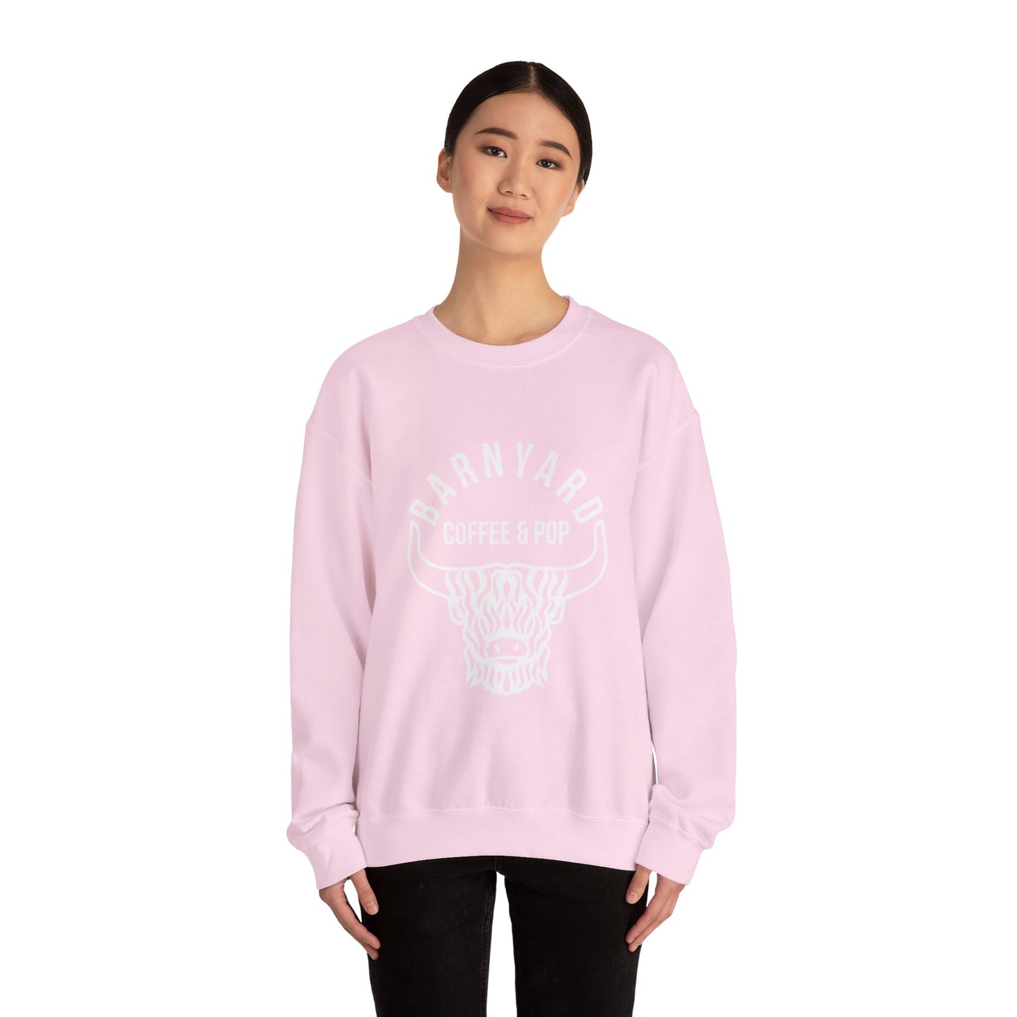 Barnyard Coffee & Pop Crewneck Sweatshirt, Unisex Sweater, Cozy Gift, Farmhouse Style, Casual Wear, Perfect for Fall