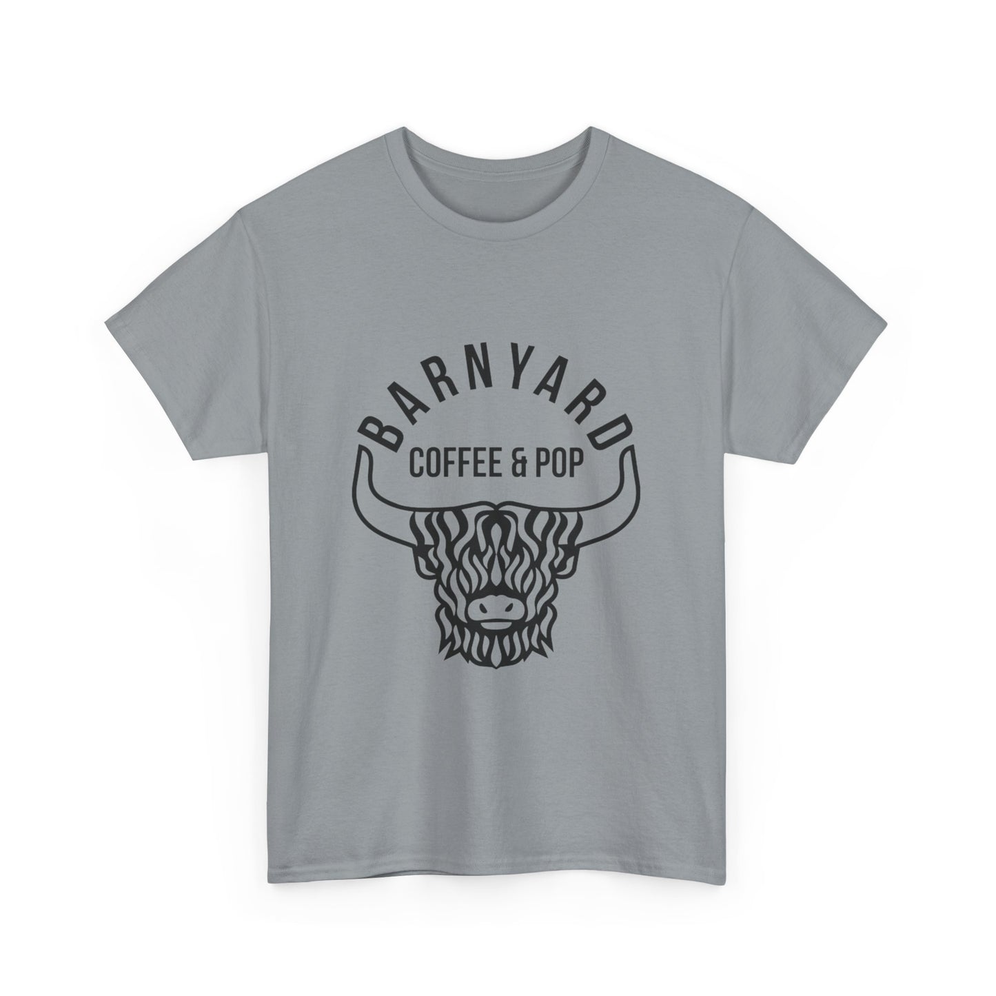 Barnyard Coffee & Pop Unisex Heavy Cotton Tee - Fun & Casual Graphic Tee for Coffee Lovers