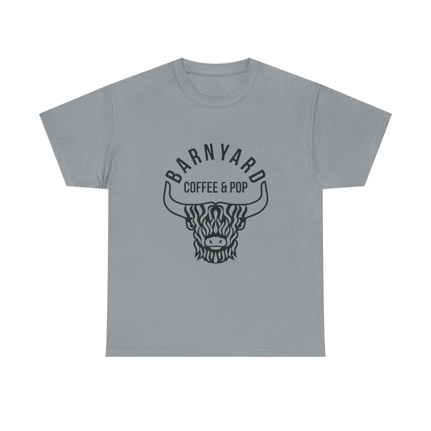 Barnyard Coffee & Pop Unisex Heavy Cotton Tee - Fun & Casual Graphic Tee for Coffee Lovers