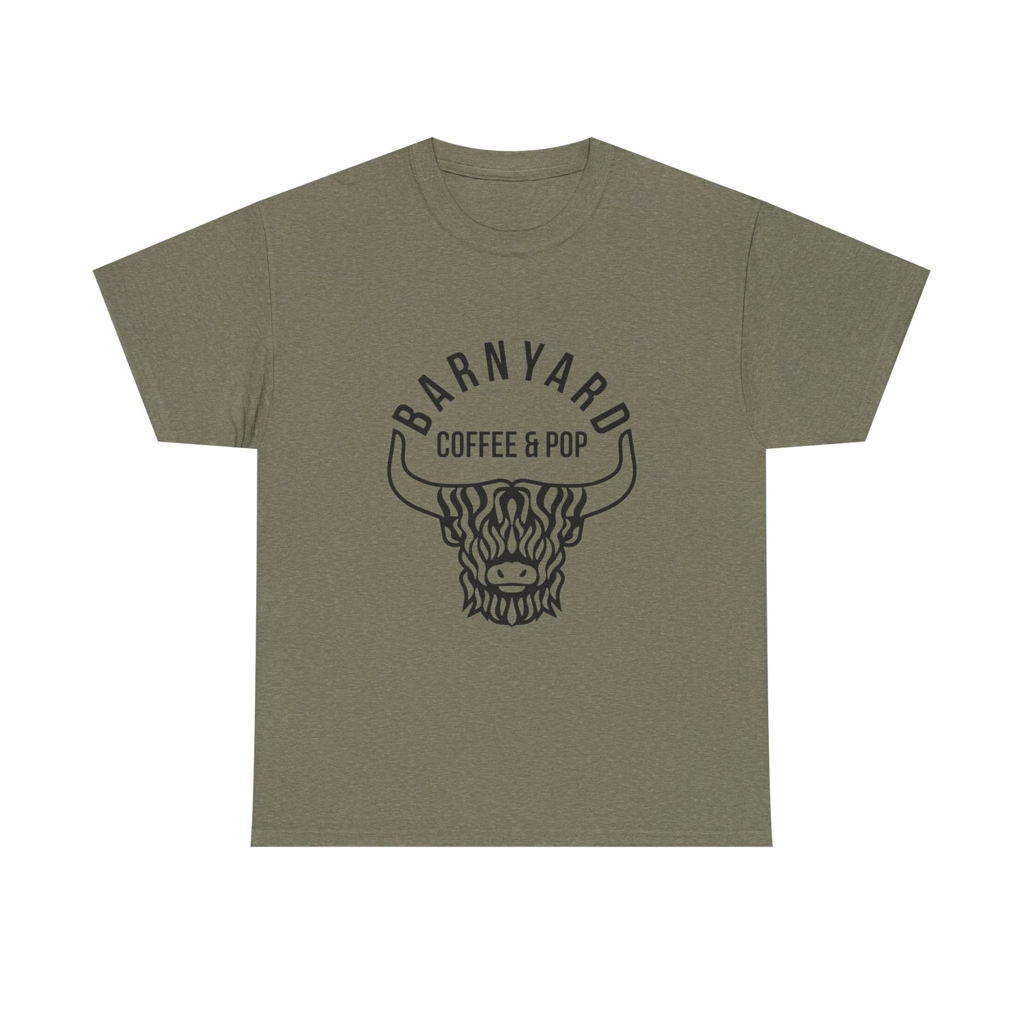 Barnyard Coffee & Pop Unisex Heavy Cotton Tee - Fun & Casual Graphic Tee for Coffee Lovers