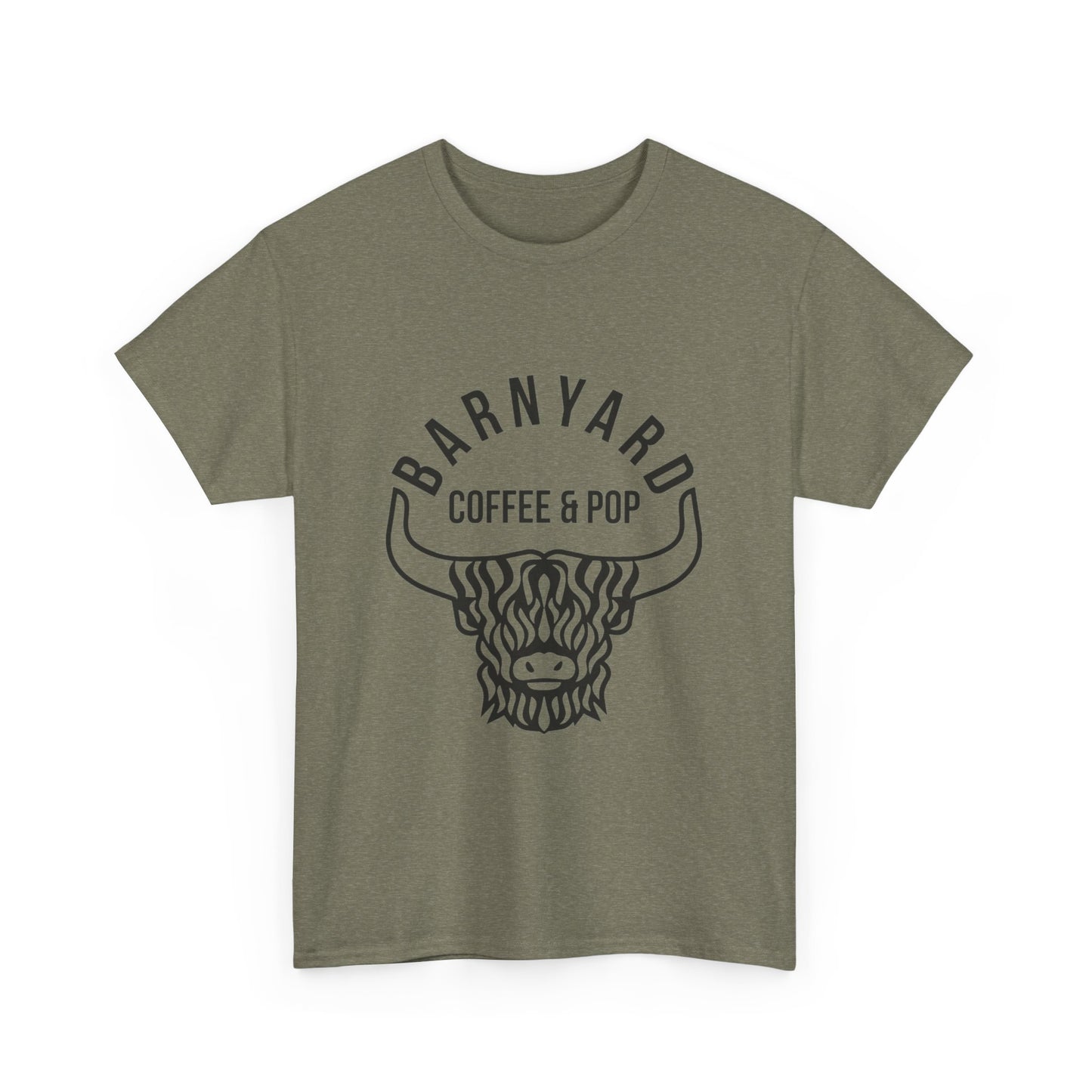 Barnyard Coffee & Pop Unisex Heavy Cotton Tee - Fun & Casual Graphic Tee for Coffee Lovers