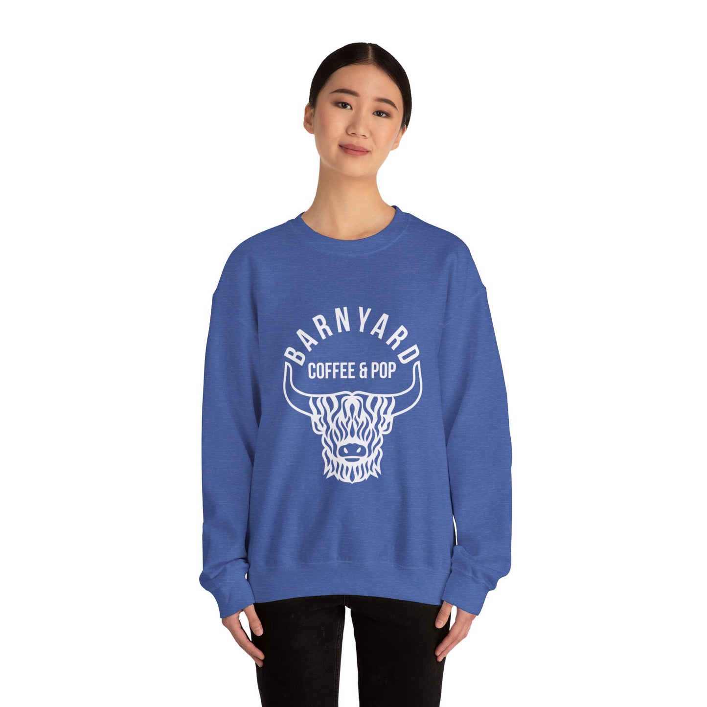 Barnyard Coffee & Pop Crewneck Sweatshirt, Unisex Sweater, Cozy Gift, Farmhouse Style, Casual Wear, Perfect for Fall