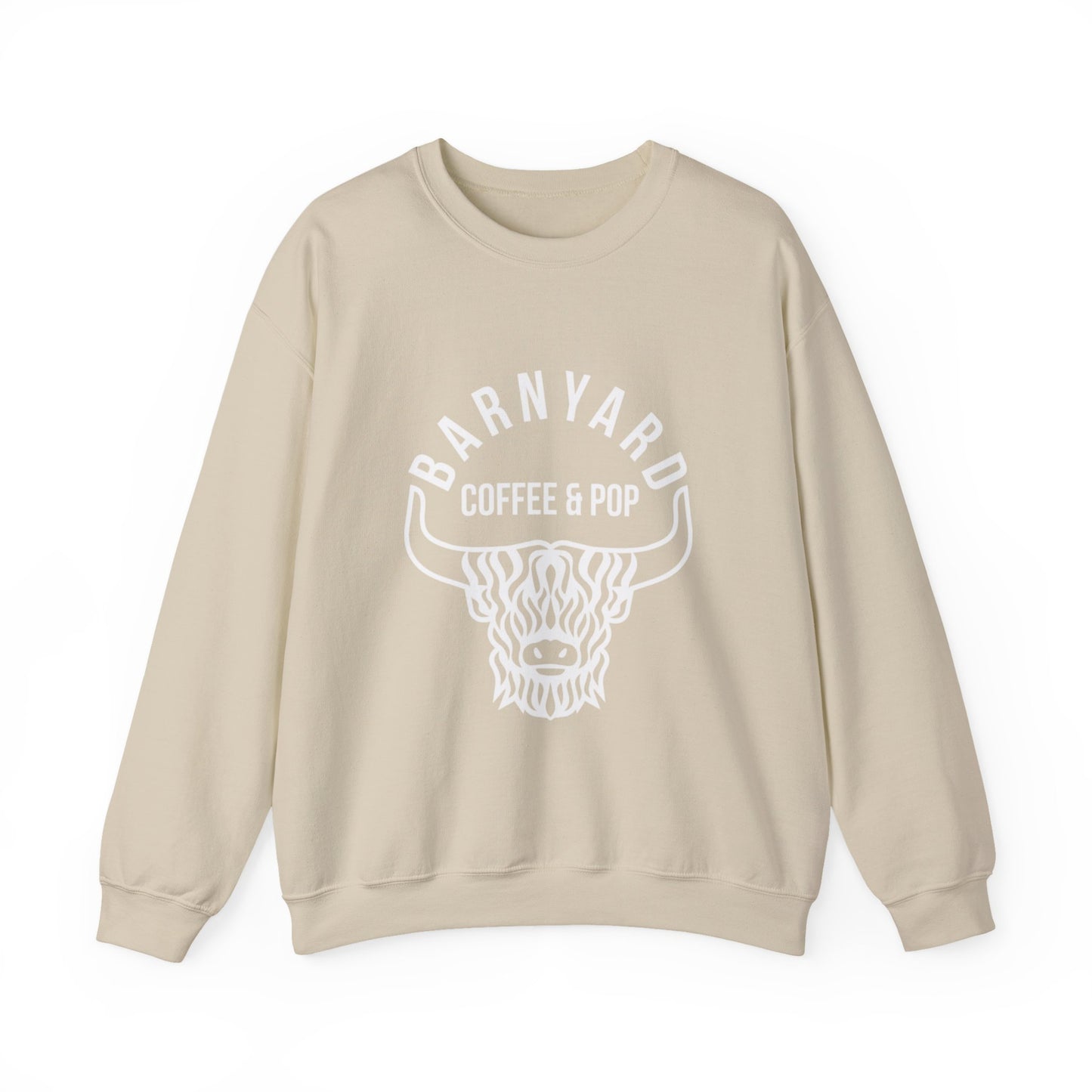 Barnyard Coffee & Pop Crewneck Sweatshirt, Unisex Sweater, Cozy Gift, Farmhouse Style, Casual Wear, Perfect for Fall