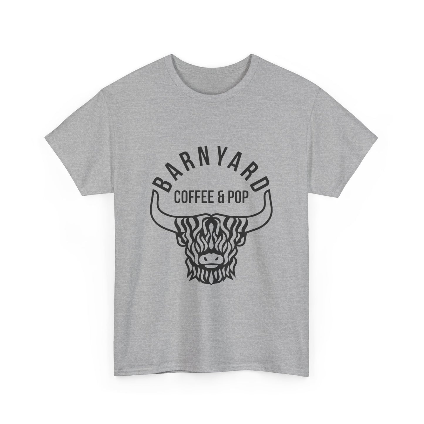 Barnyard Coffee & Pop Unisex Heavy Cotton Tee - Fun & Casual Graphic Tee for Coffee Lovers