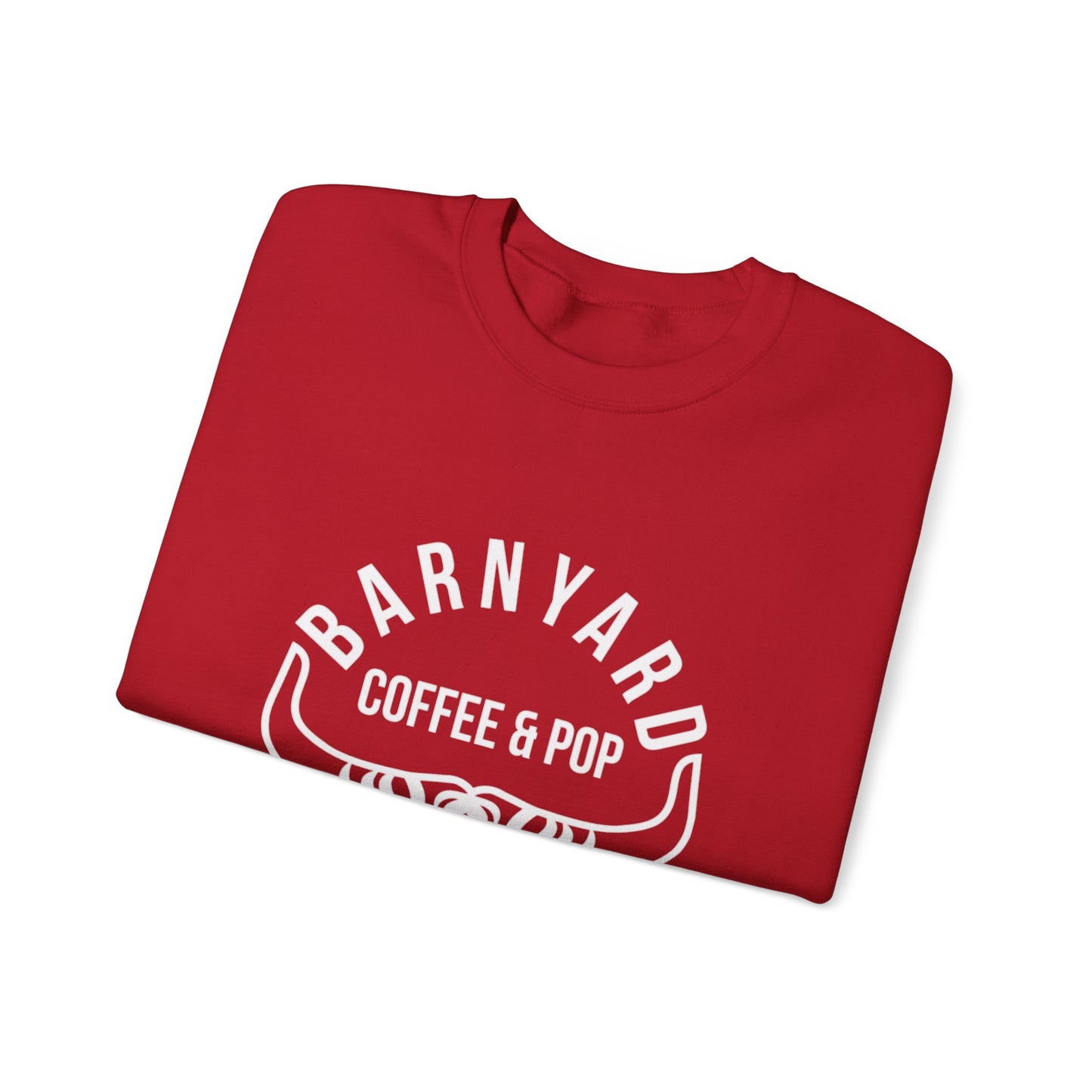 Barnyard Coffee & Pop Crewneck Sweatshirt, Unisex Sweater, Cozy Gift, Farmhouse Style, Casual Wear, Perfect for Fall