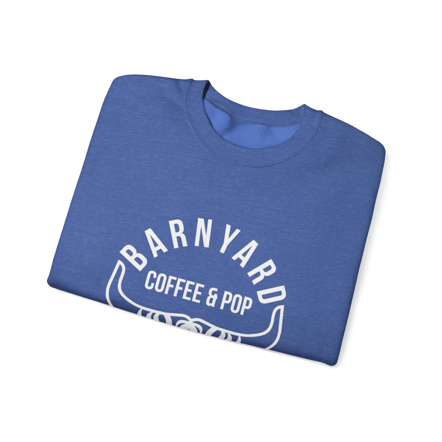 Barnyard Coffee & Pop Crewneck Sweatshirt, Unisex Sweater, Cozy Gift, Farmhouse Style, Casual Wear, Perfect for Fall