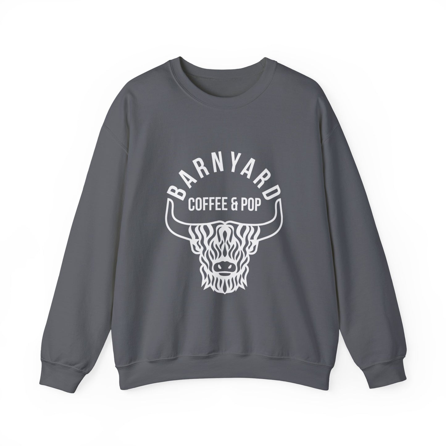 Barnyard Coffee & Pop Crewneck Sweatshirt, Unisex Sweater, Cozy Gift, Farmhouse Style, Casual Wear, Perfect for Fall