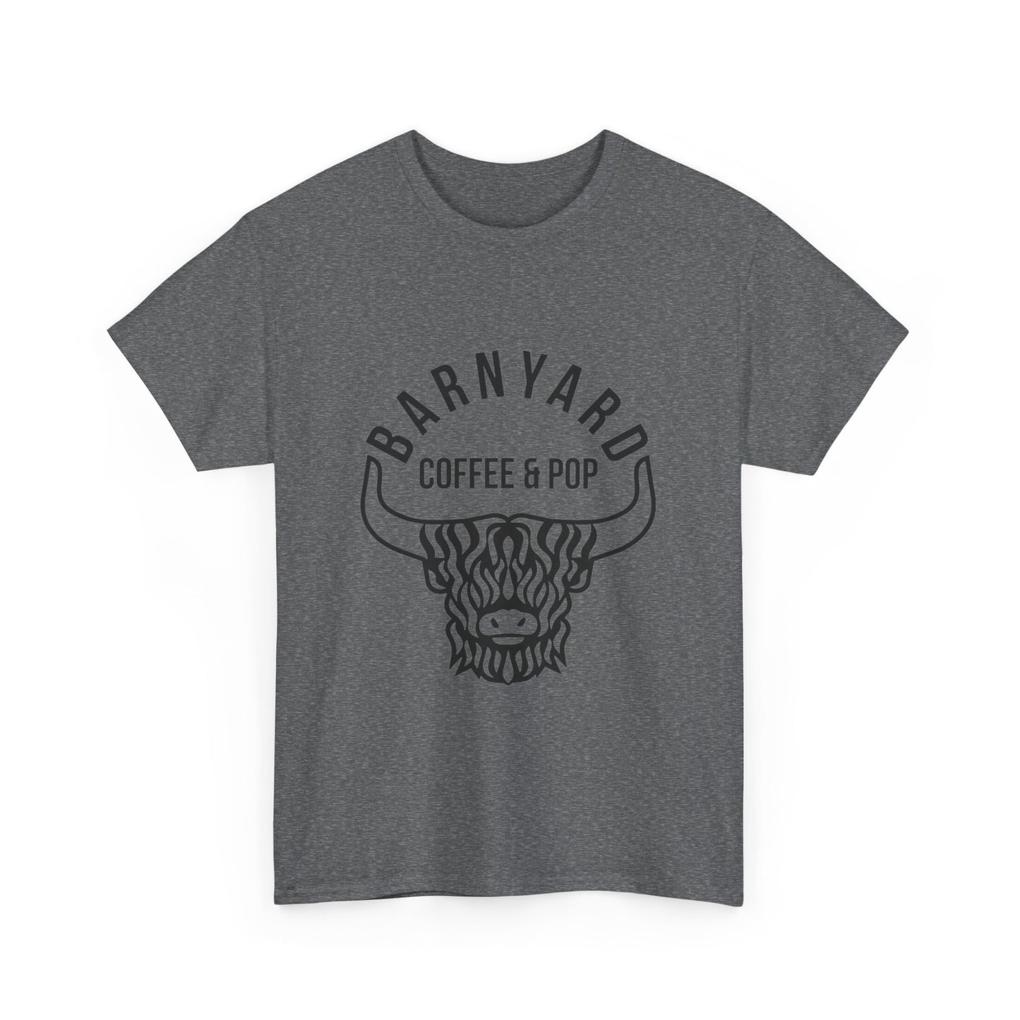 Barnyard Coffee & Pop Unisex Heavy Cotton Tee - Fun & Casual Graphic Tee for Coffee Lovers