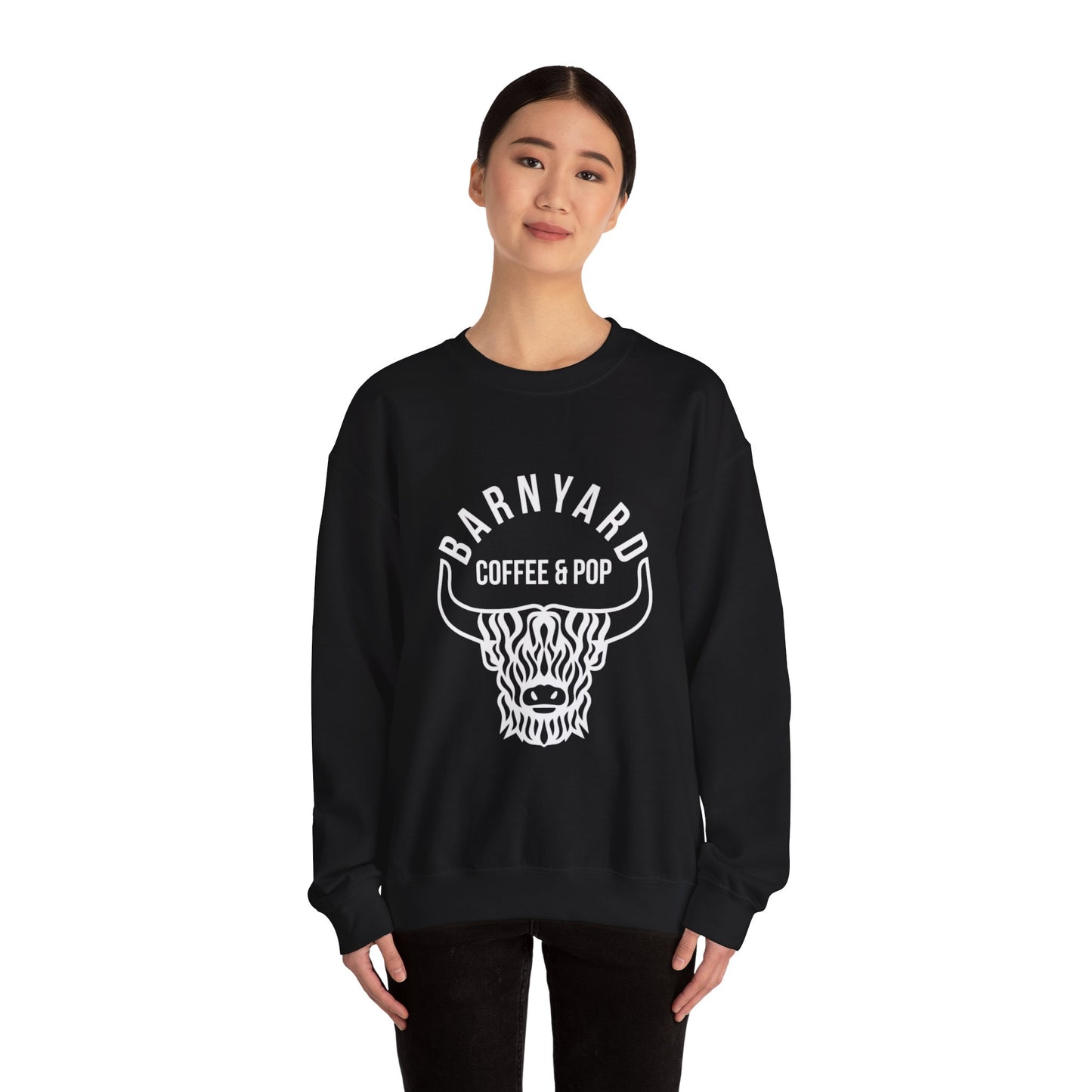 Barnyard Coffee & Pop Crewneck Sweatshirt, Unisex Sweater, Cozy Gift, Farmhouse Style, Casual Wear, Perfect for Fall