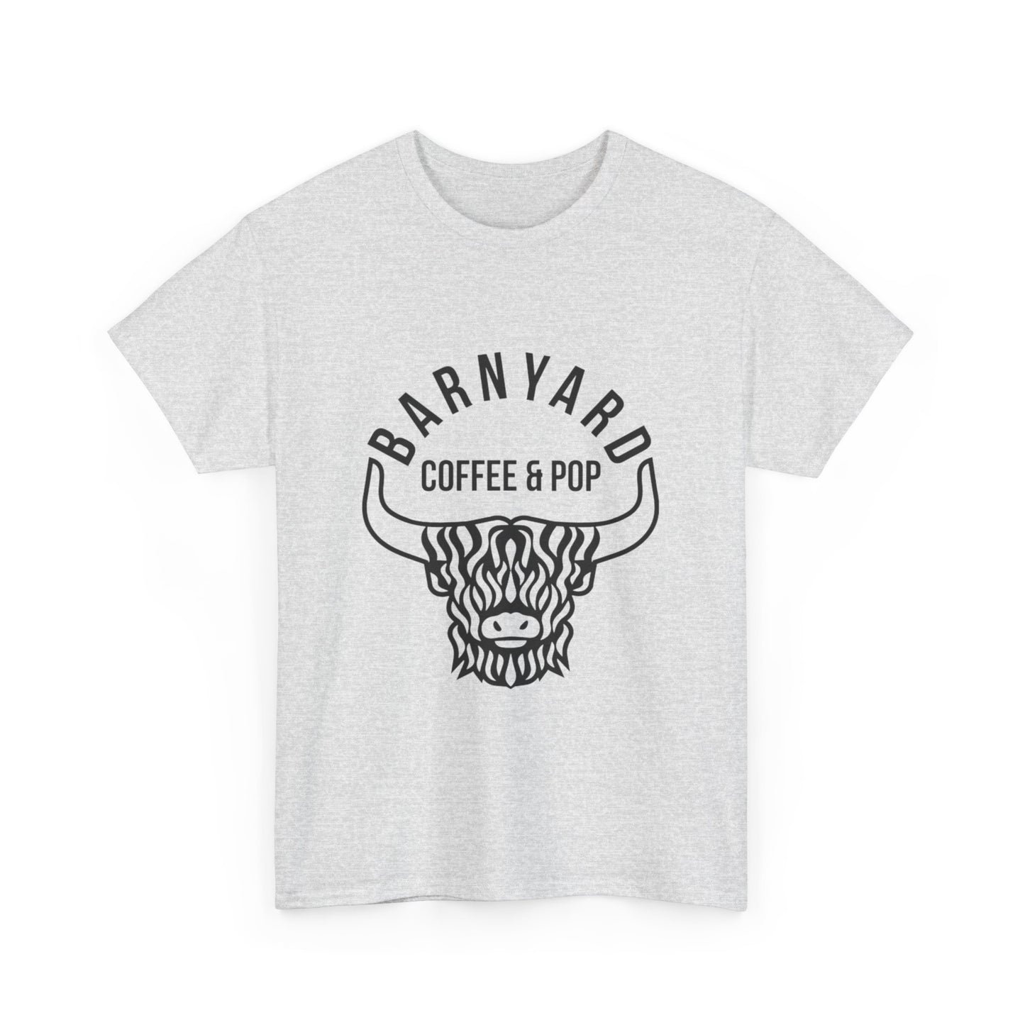Barnyard Coffee & Pop Unisex Heavy Cotton Tee - Fun & Casual Graphic Tee for Coffee Lovers
