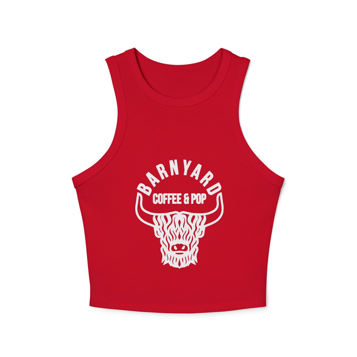 BARNYARD Coffee Pop Women's Racer Tank Top - Trendy & Comfortable