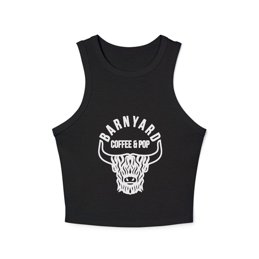 BARNYARD Coffee Pop Women's Racer Tank Top - Trendy & Comfortable