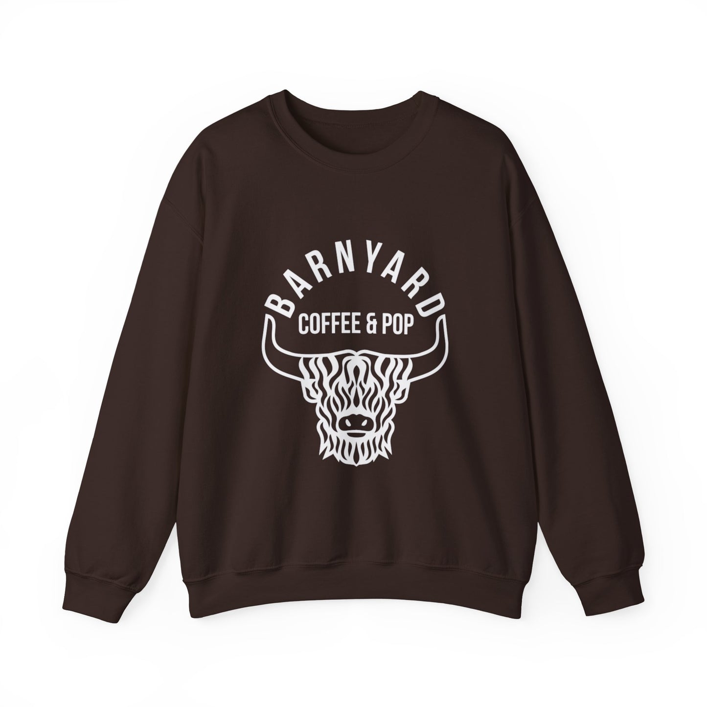 Barnyard Coffee & Pop Crewneck Sweatshirt, Unisex Sweater, Cozy Gift, Farmhouse Style, Casual Wear, Perfect for Fall